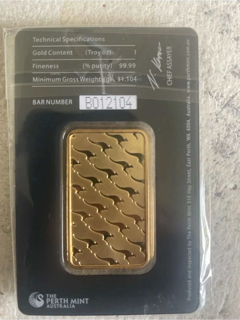 1 oz 99.99% Pure Gold Bar - Gold